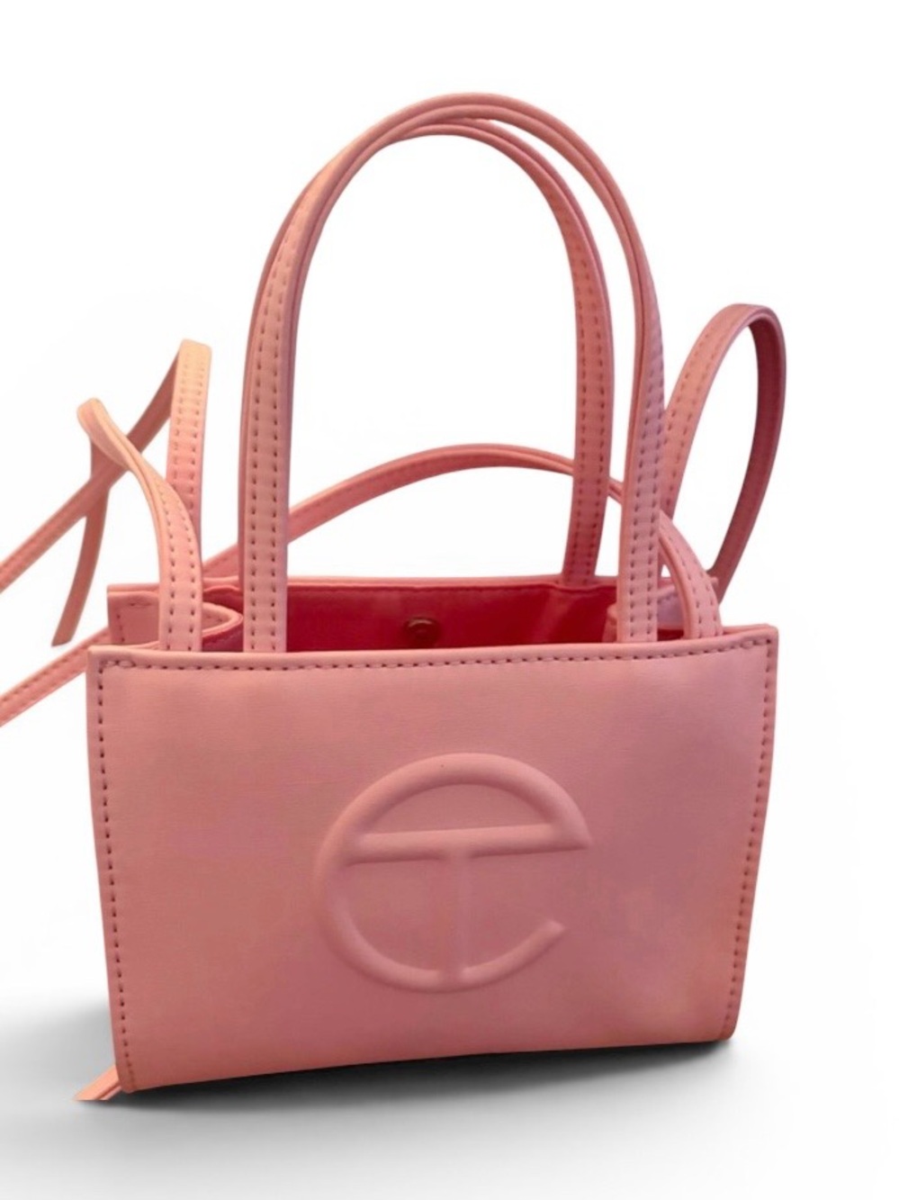 Telfar Bubblegum Pink Embossed Logo Crossbody Bag